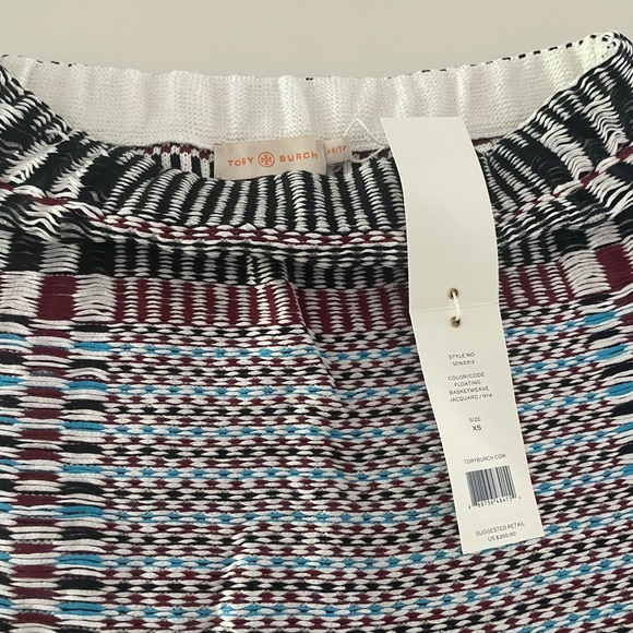 NWT Tory Burch skirt. fabrication in turquoise, rust , black and cream . - Picture 2 of 2